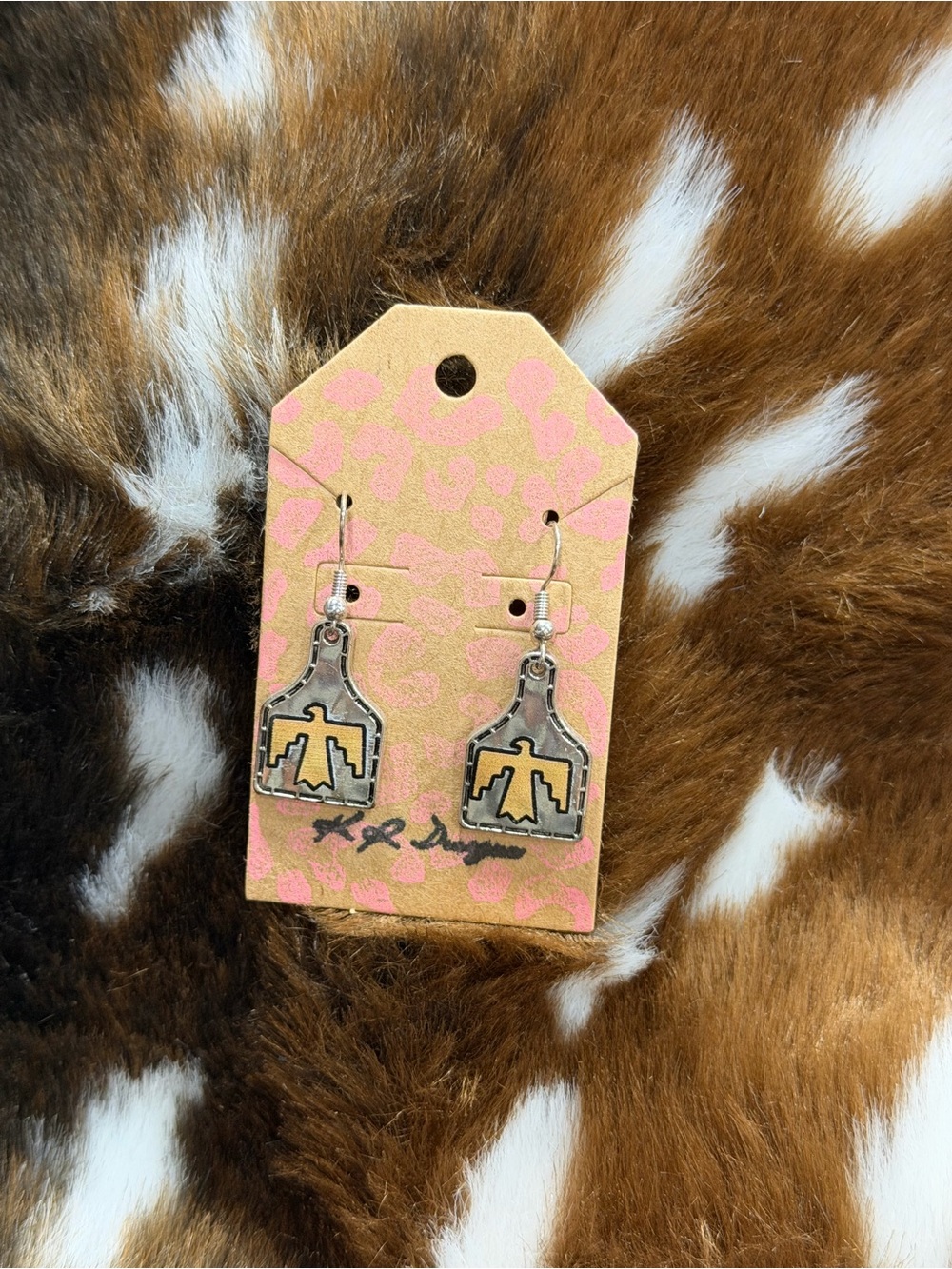 Southwest Inspired Silver & Yellow Earrings